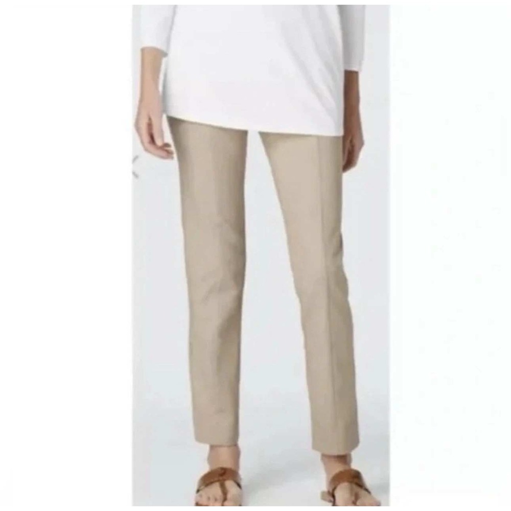 J. Jill Essential Slim Ankle Pants Khaki Tan Womens 18 Pull On Stretch Office